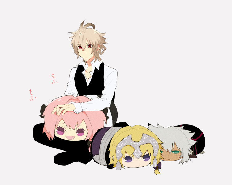 jeanne d'arc, astolfo, sieg, and siegfried (fate and 1 more) drawn by abi_(ab_i_ba)