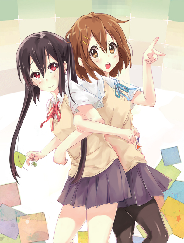nakano azusa and hirasawa yui (k-on!) drawn by niangao