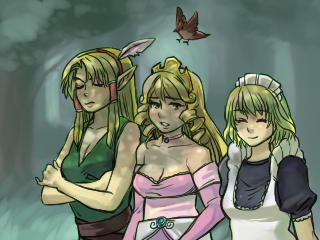 the duchess of elstwhere, alice, falwythwier windgrace, and stratovarious (embric of wulfhammer's castle) drawn by roarke_(lavenderincubus)