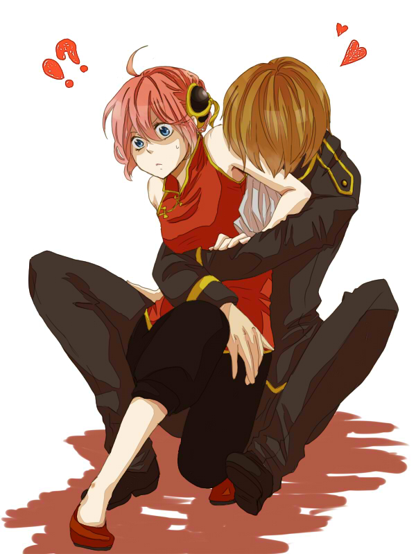 kagura and okita sougo (gintama) drawn by natsume_(natume614)