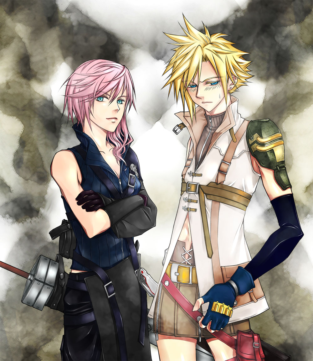 cloud strife and lightning farron (final fantasy and 3 more) drawn by  redcat | Danbooru