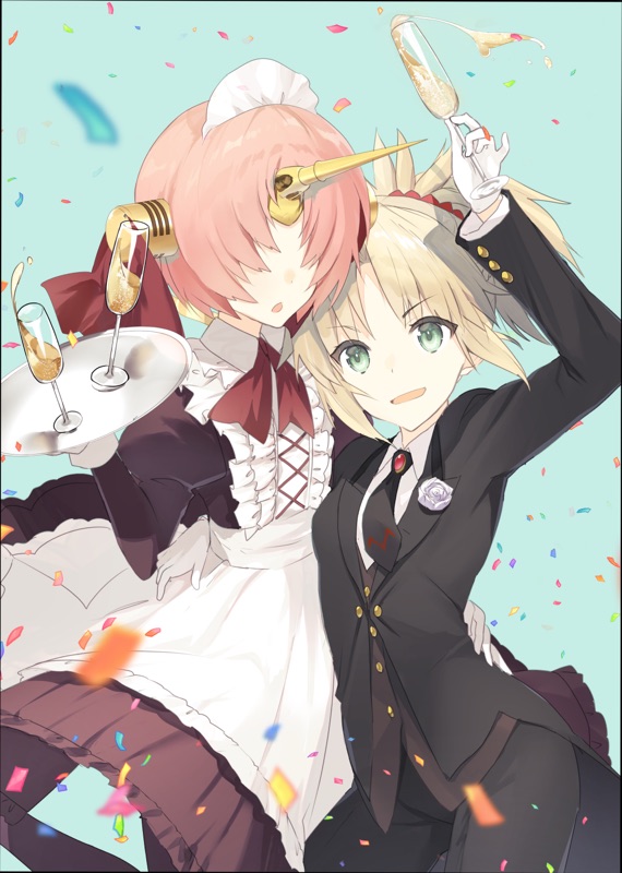 mordred and frankenstein's monster (fate and 1 more) drawn by eka_eri