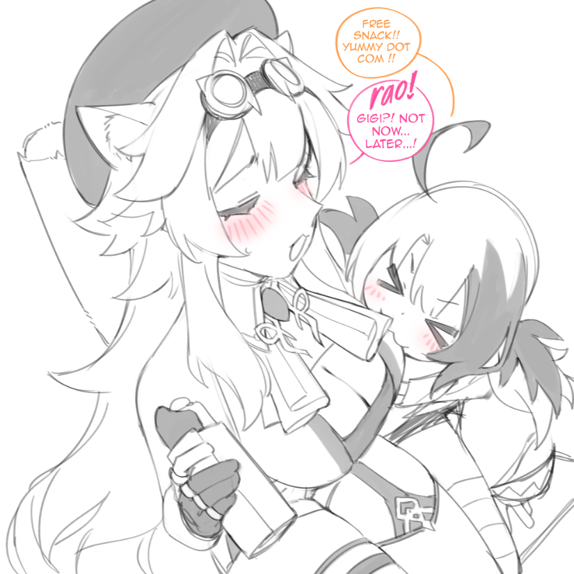 raora panthera and gigi murin (hololive and 1 more) drawn by dasdokter