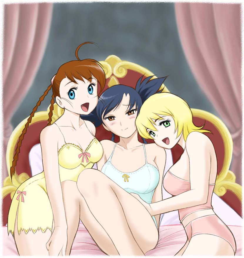 arika yumemiya, nina wang, and erstin ho (my-otome) drawn by sabachiyo_land