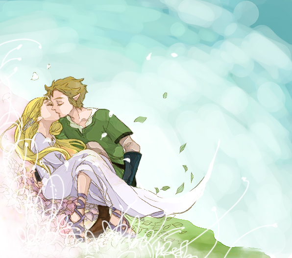 link and princess zelda (the legend of zelda and 1 more) drawn by warami