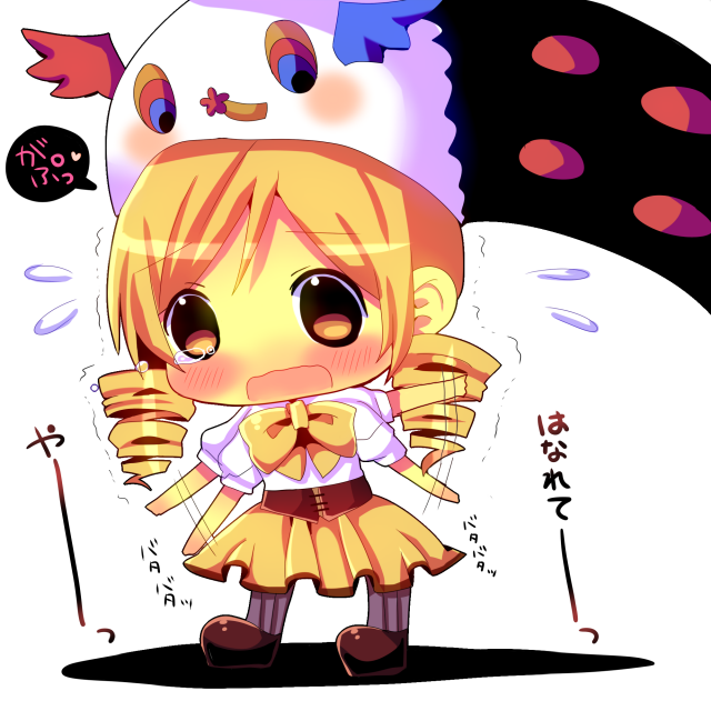 tomoe mami and charlotte (mahou shoujo madoka magica) drawn by chocolat_(momoiro_piano)