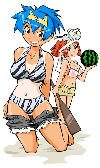benga ru, amu ru, and shiro kotora (toranoana and 1 more) drawn by mukku_(mook-tv)