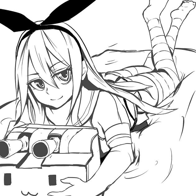 shimakaze and rensouhou-chan (kantai collection) drawn by tokoi