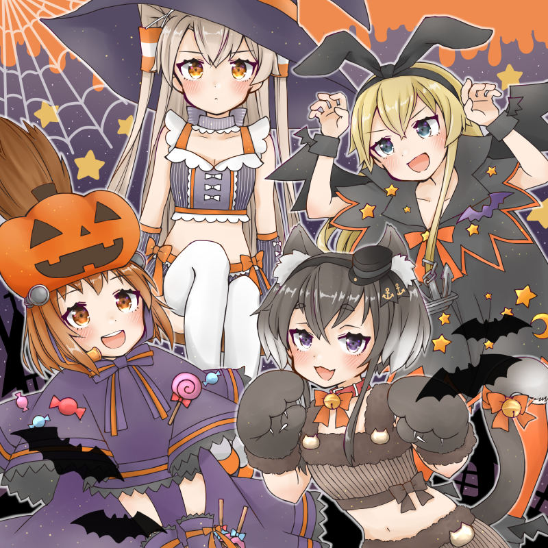 shimakaze, amatsukaze, yukikaze, and tokitsukaze (kantai collection) drawn by cocoperino