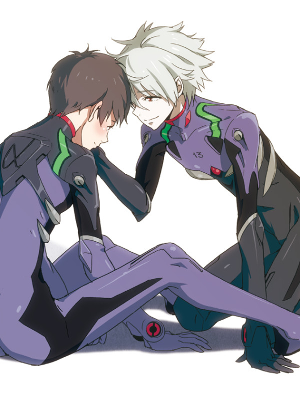 ikari shinji and nagisa kaworu (neon genesis evangelion and 2 more) drawn by 9aki