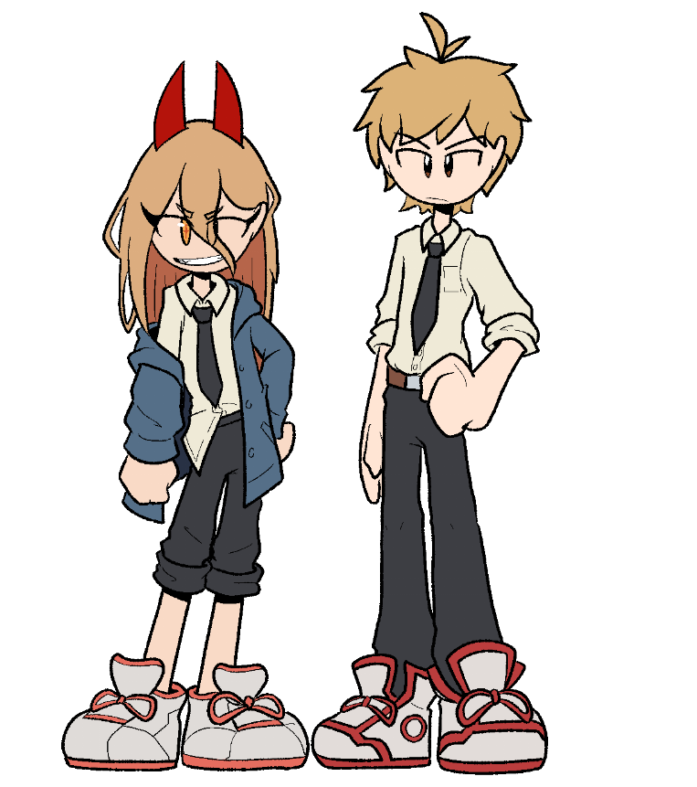 power and denji (chainsaw man) drawn by pringus_mcdingus