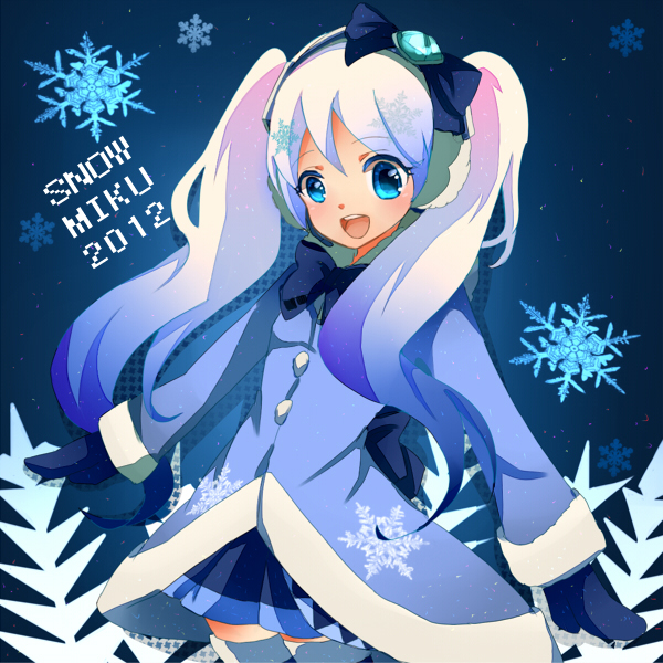 hatsune miku and yuki miku (vocaloid) drawn by pikabu