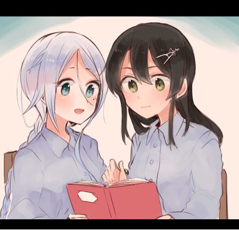 oyashio and umikaze (kantai collection) drawn by itomugi-kun
