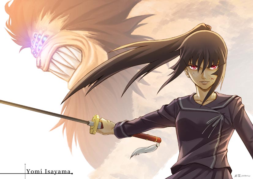 isayama yomi and ranguren (ga-rei and 1 more) drawn by kongcool