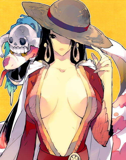 boa hancock and salome (one piece) drawn by tsunekawa_niwasuke