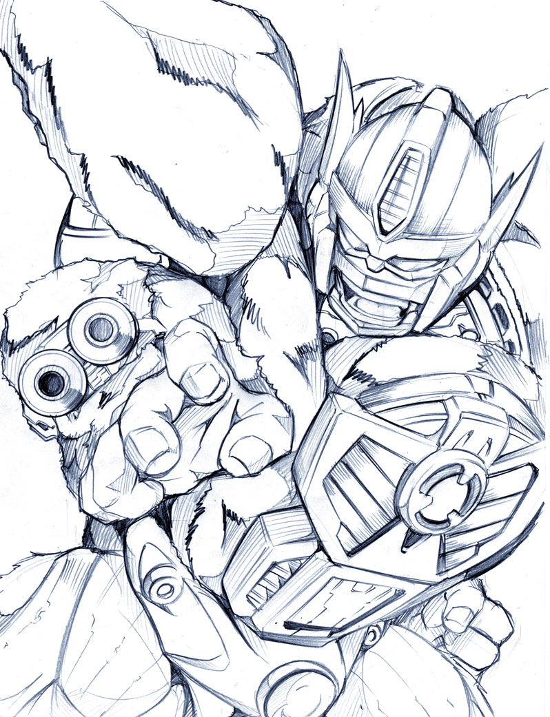 optimus primal (transformers and 2 more) drawn by kamizono_(spookyhouse)