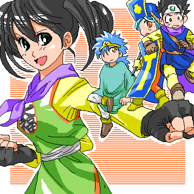 sage, priest, roto, hero, and martial artist (dragon quest and 1 more) drawn by uoo_(uxoo)