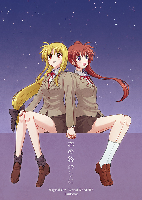 fate testarossa and takamachi nanoha (lyrical nanoha and 2 more) drawn by kannari