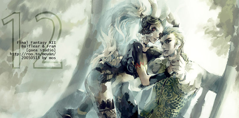 fran and balthier (final fantasy and 1 more) drawn by mos