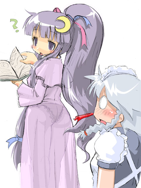 izayoi sakuya and patchouli knowledge (touhou) drawn by hoshino_darts