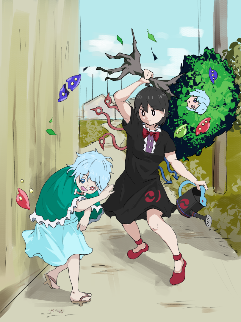 tatara kogasa, houjuu nue, mioto, and meimei (touhou and 2 more) drawn by chichipansy