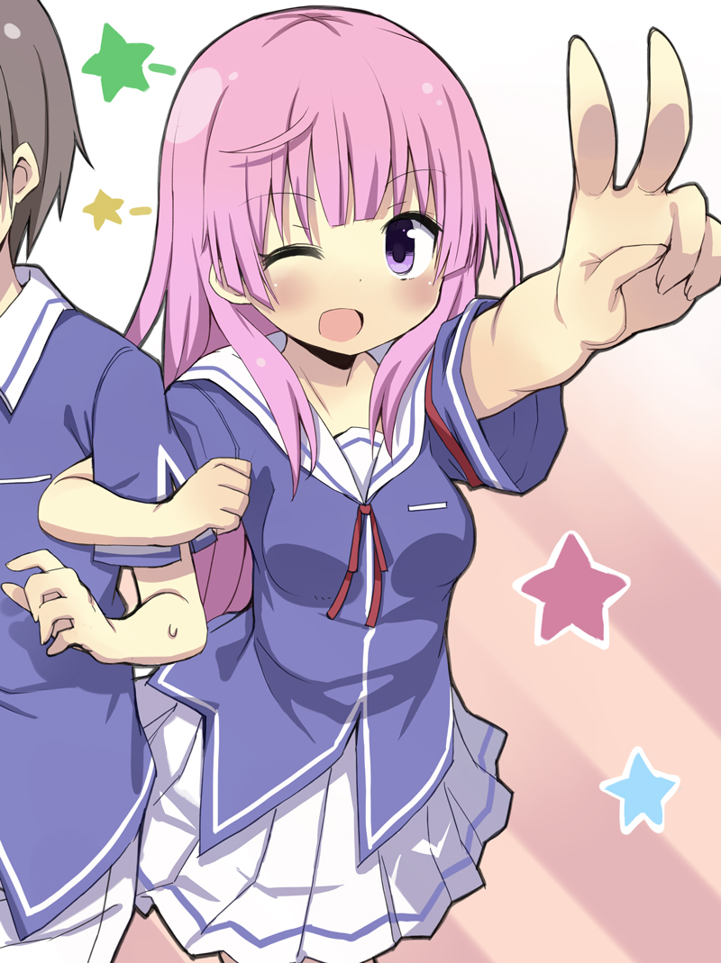 fuyuumi ai and kidou eita (ore no kanojo to osananajimi ga shuraba sugiru) drawn by amaa_(chou_dennou_jidai)