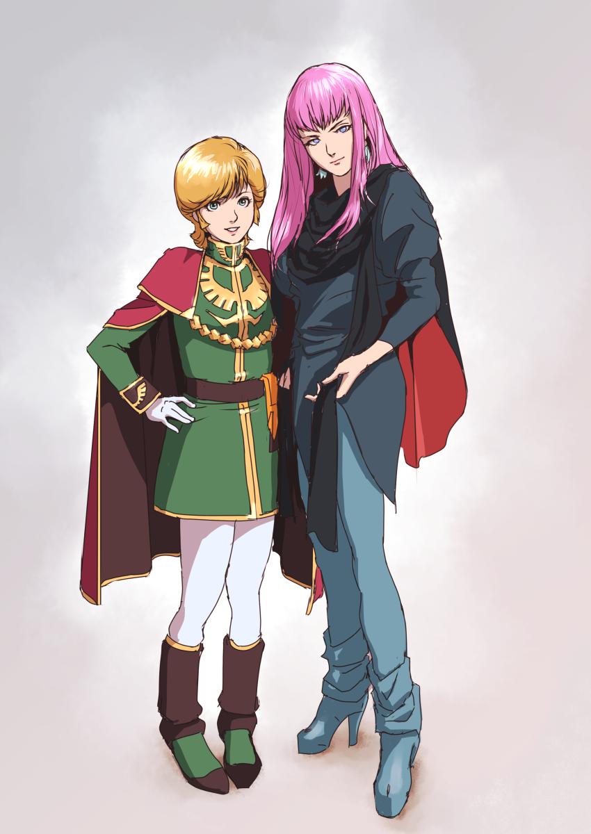haman karn and mineva lao zabi (gundam and 2 more) drawn by teikoku_jokyoku