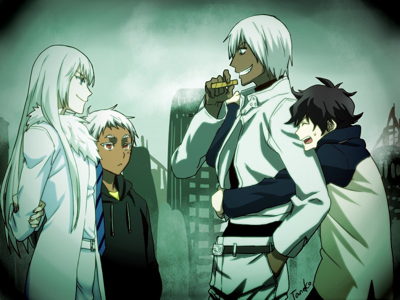 koko hekmatyar, leonardo watch, johnathan mar, and zap renfro (kekkai sensen and 1 more) drawn by taneko_(motitto092)