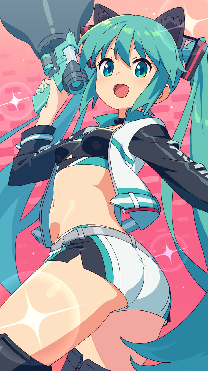 hatsune miku (vocaloid and 1 more) drawn by om_(nk2007)