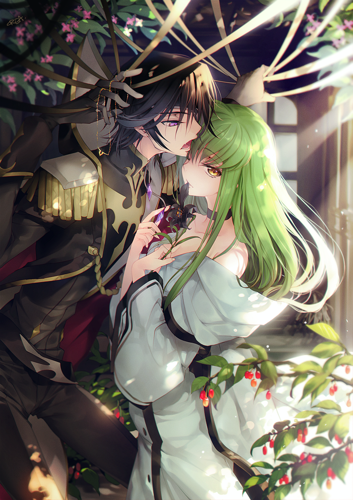 c.c. and lelouch vi britannia (code geass) drawn by creayus