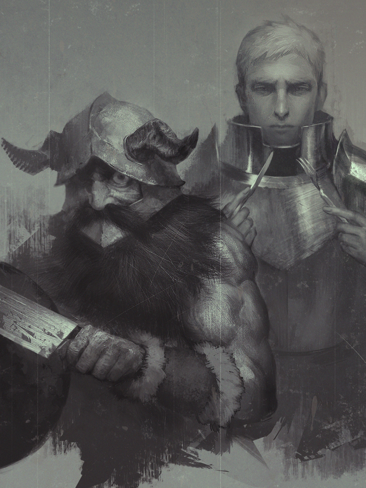 laios touden and senshi (dungeon meshi) drawn by tomono_rui
