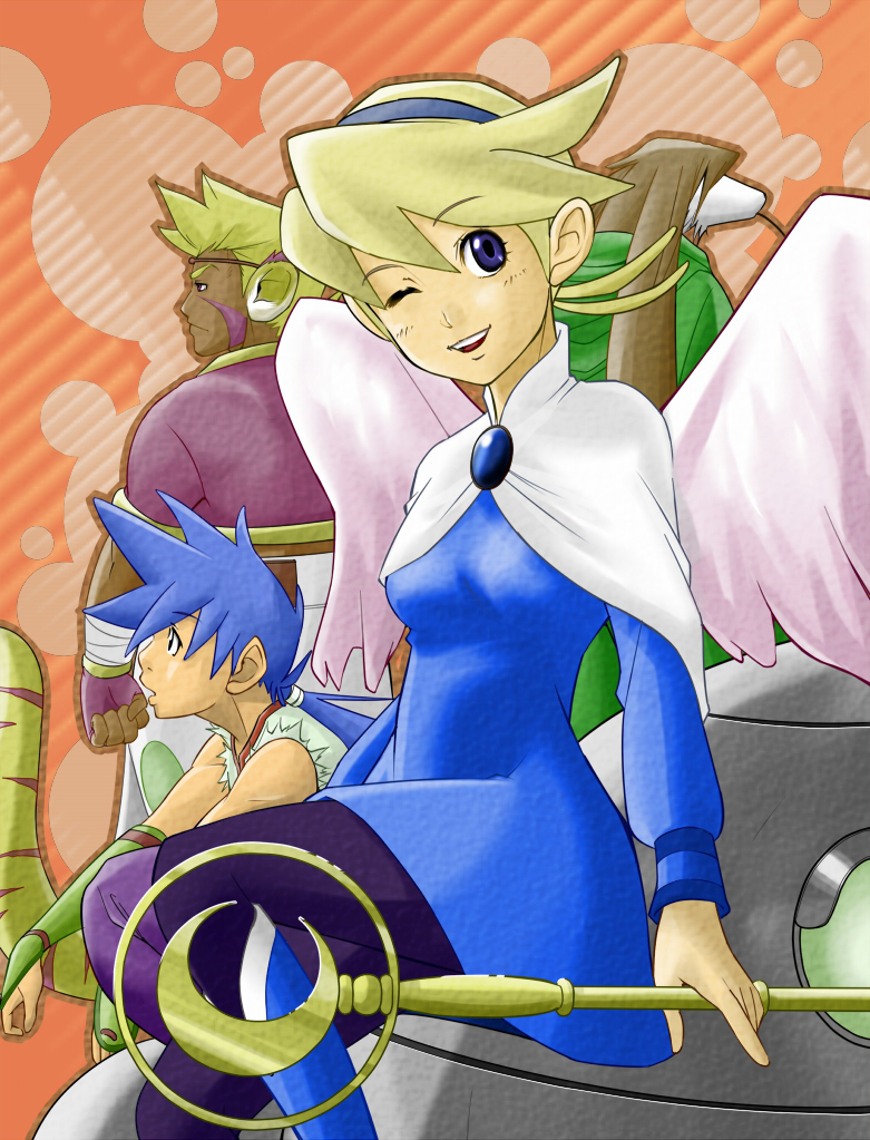 nina and ryu (breath of fire and 1 more) drawn by effn