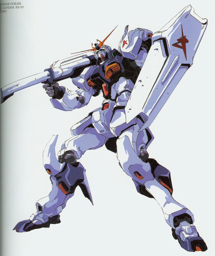 nu gundam (gundam and 1 more) drawn by oobari_masami