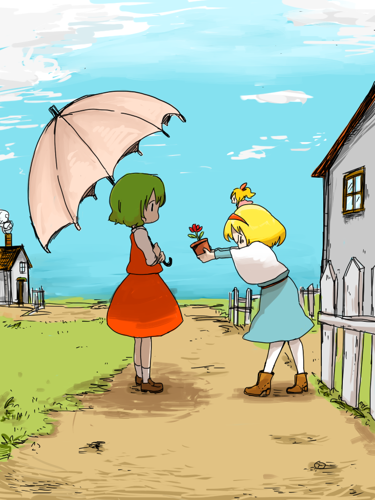 alice margatroid and kazami yuuka (touhou) drawn by nanto_seki