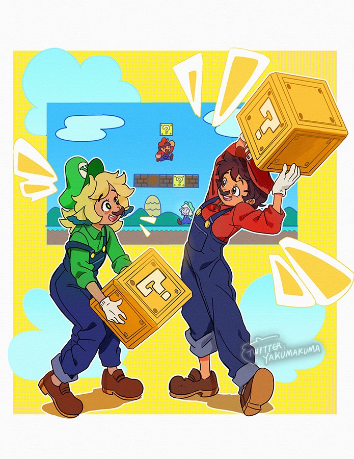 mario, luigi, luz noceda, and vee (mario and 1 more) drawn by kuma20151225