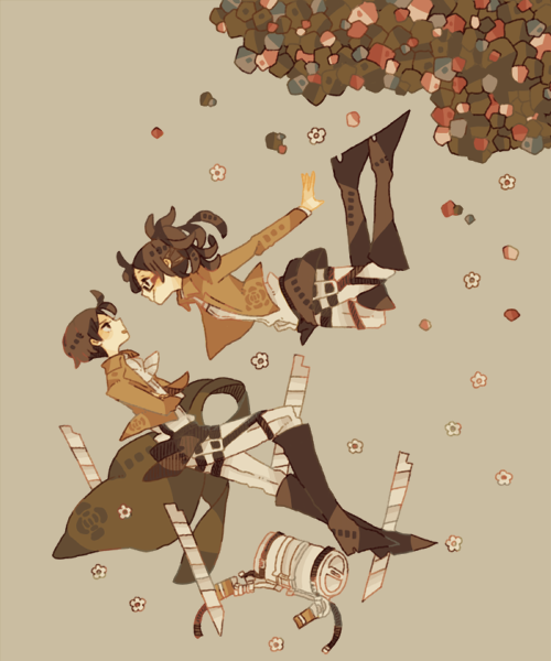 levi and hange zoe (shingeki no kyojin) drawn by ie_(niwaniwa)
