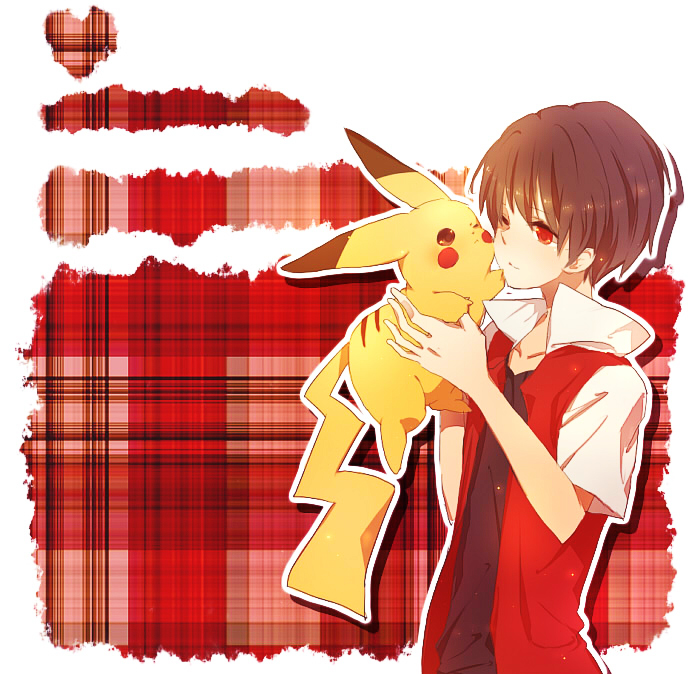 pikachu, red, and pixiv red (pokemon and 1 more) drawn by kurosujuu