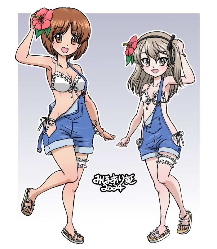nishizumi miho and shimada arisu (girls und panzer) drawn by takahashi_kurage