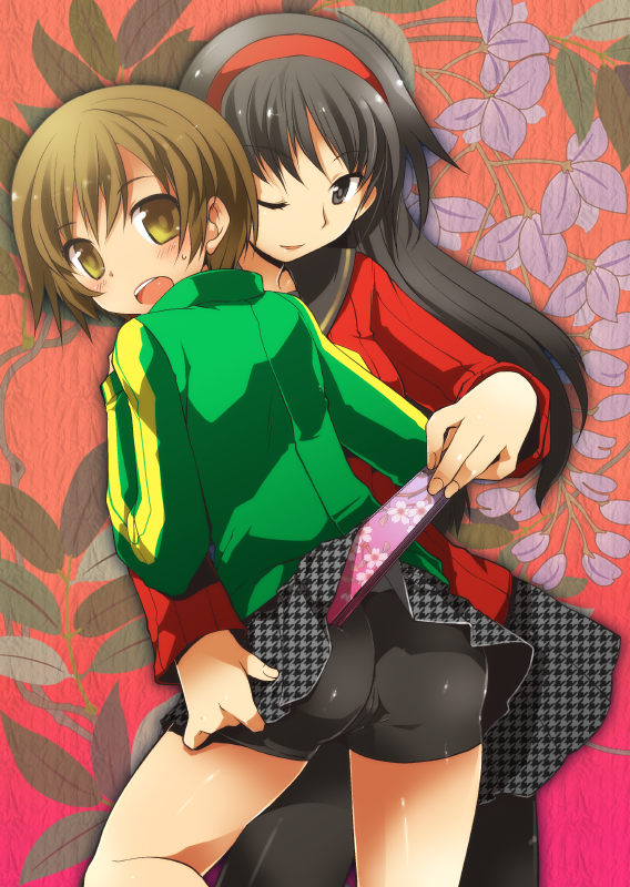 satonaka chie and amagi yukiko (persona and 1 more) drawn by kamiyoshi_rika