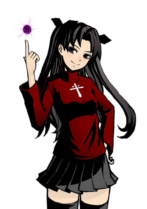 tohsaka rin (fate and 1 more) drawn by k+