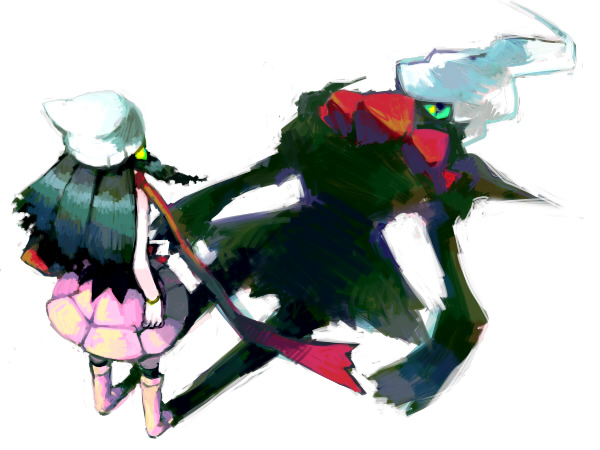 dawn and darkrai (pokemon and 1 more) drawn by yo_mo