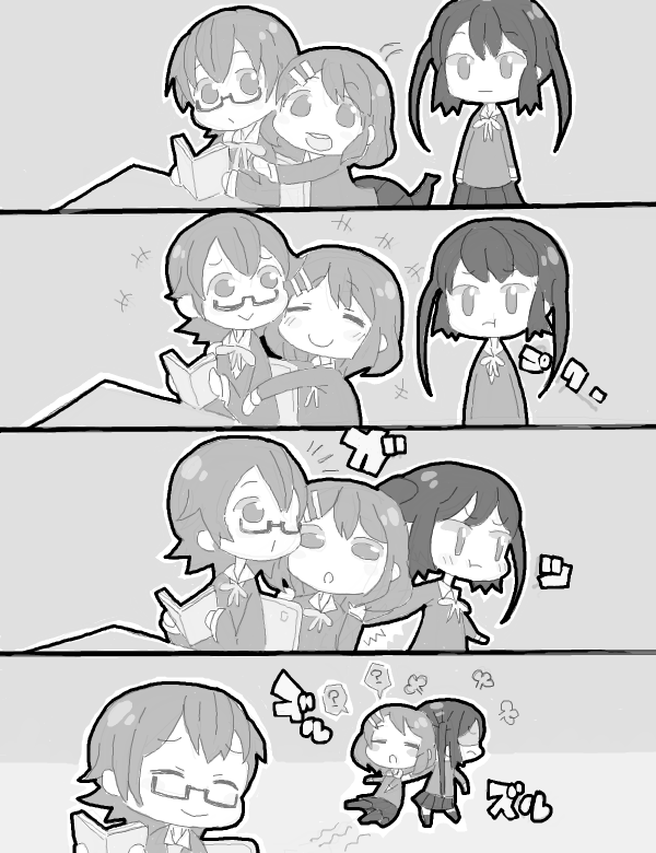 nakano azusa, hirasawa yui, and manabe nodoka (k-on!) drawn by kuzu_kow
