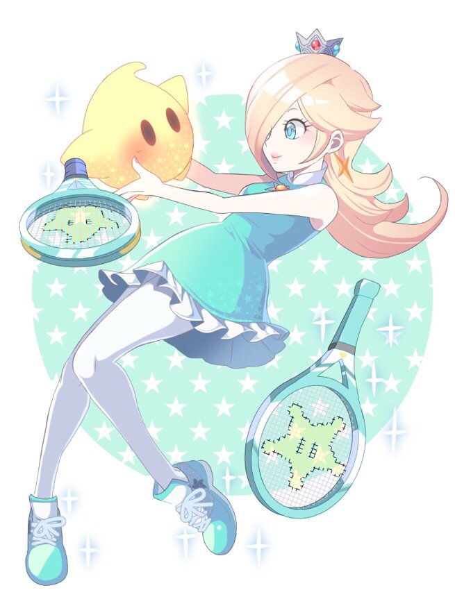 rosalina and luma (mario and 3 more) drawn by hoshikuzu_pan