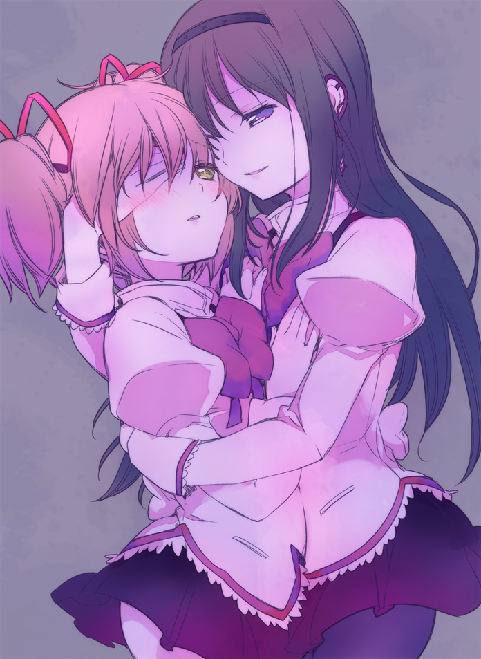 akemi homura and kaname madoka (mahou shoujo madoka magica and 1 more) drawn by yamada_ako