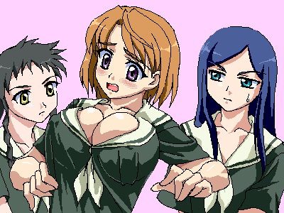kuga natsuki, tokiha mai, and minagi mikoto (maria-sama ga miteru and 1 more) drawn by sanshita