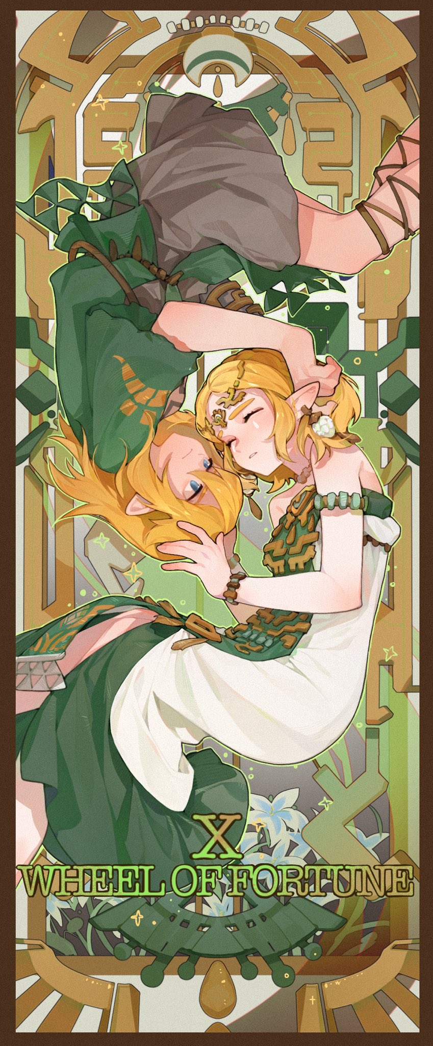 link and princess zelda (the legend of zelda and 1 more) drawn by salted_whale