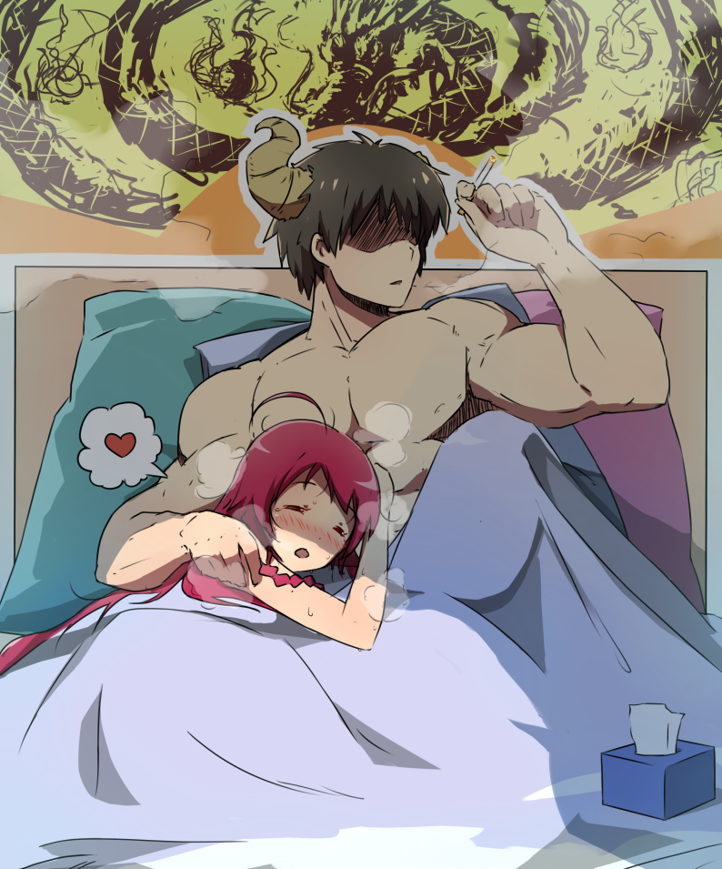 yusa emi, maou sadao, and satan jacob (hataraku maou-sama!) drawn by mushiboy
