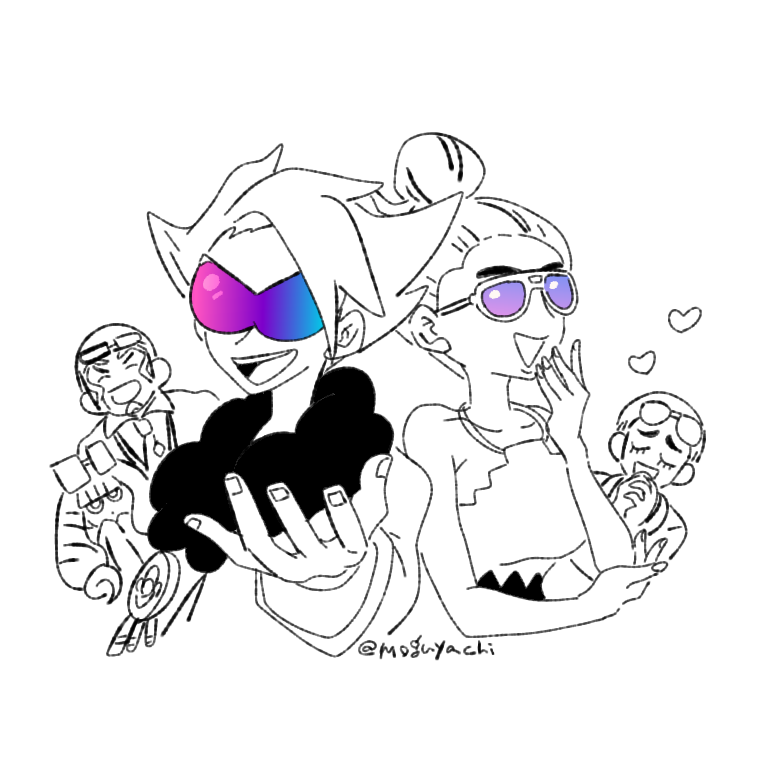 lear, rachel, sawyer, o'nare, and billy (pokemon and 2 more) drawn by hachisen