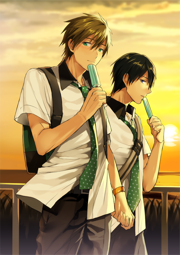 tachibana makoto and nanase haruka (free!) drawn by nonhomo_gyunyu