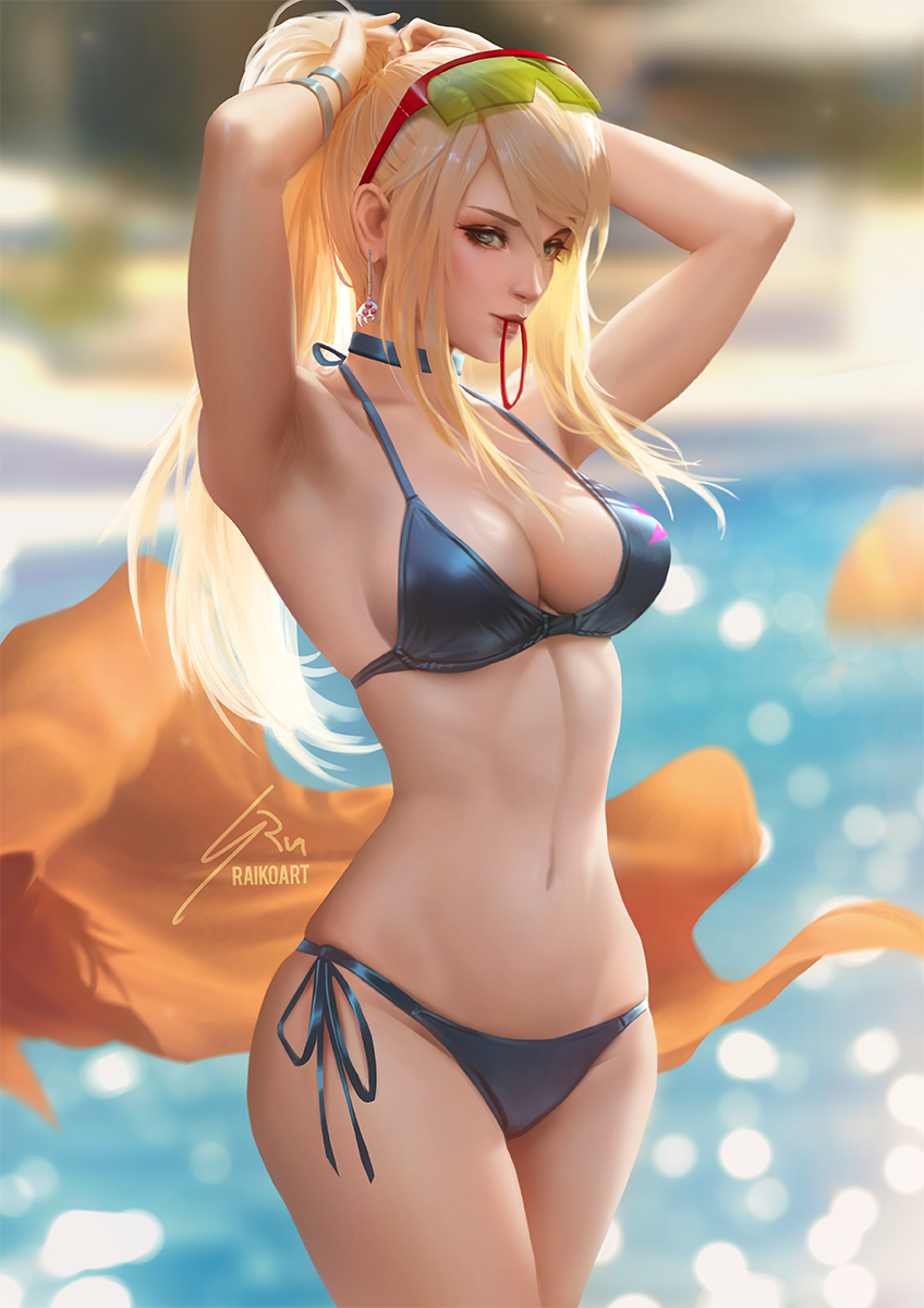 samus aran, metroid, and metroid larva (metroid) drawn by raikoart